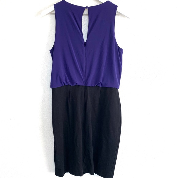 Aidan Mattox Purple Surplice Faux Wrap Mini Dress - Picture 6 of 9